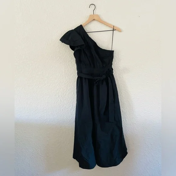 Madewell Ruffle One-Shoulder Midi Dress - Picture 5 of 16